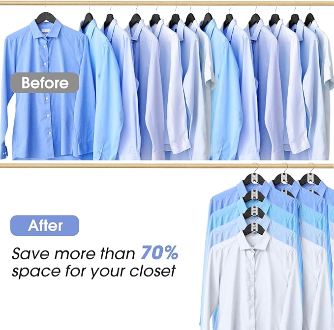 80Pcs Clothes Hanger Connector Hooks, Plastic Space Saving Heavy Duty Hanger Extender Clips for Closet Organizers, Clear