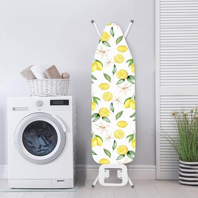 Lemon Ironing Board Cover Thick Table Top Ironing Board Cover with Hook and Loop Soft Iron Pads for Ironing Extra Wide Ironing Pad 54x15 inches