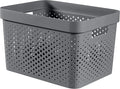 CURVER, Infinity Box 17 L, Recycled Plastic, Charcoal Grey, 35.5 x 26.2 x 21.9 cm