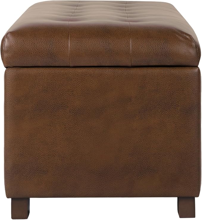 HomePop Large Tufted Storage Bench - Antique Brown