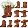 Weekgrat 8 Set Western Cowboy Boots Flower Boxes Centerpiece Boot Shape Boxes Decorations Western Theme Party Boot for Cowboy Cowgirl Birthday Party Baby Shower Wedding Supplies