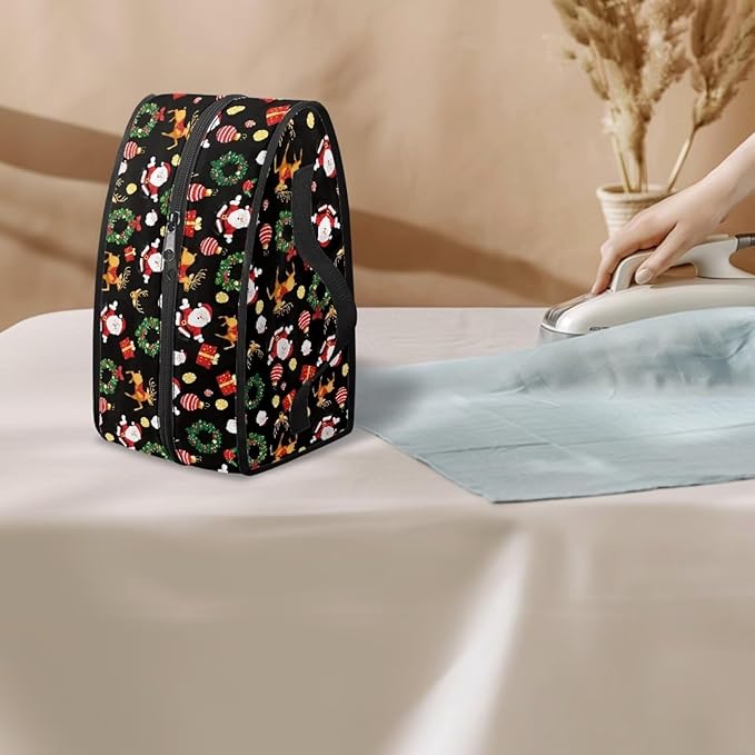Christmas Gift Elk Iron Storage Case Protective Carrying Bag with Zipper Handle Colorful Reusable Steam Iron Storage Bag Fits Traveling Outing