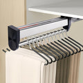 Pull Out Valet Rods for Closets, Clothes Hanger Rail Slide Out Adjustable Heavy Duty Stainless Steel Clothes Storage Hanger Rack for Pants Coats Top Mounted Wardrobe Pants Hanger(300mm/11.8inch)