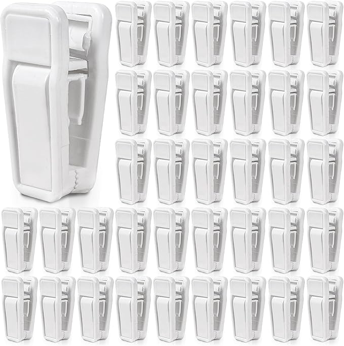 40 Pcs Plastic Baby Hanger Clips Slim-line Finger Clips Set for Clothes Hanger Velvet Hanger (White)