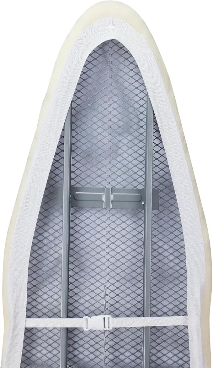 BNDX Ironing Board Cover, 15" x 54" Standard Size Thick Padding with 2" Elastic, Stain Resistant & Durable Scorch, 2 Click Buckles for Smooth Iron Beige Natural Twill(Bonus Plastic Bag Holder)
