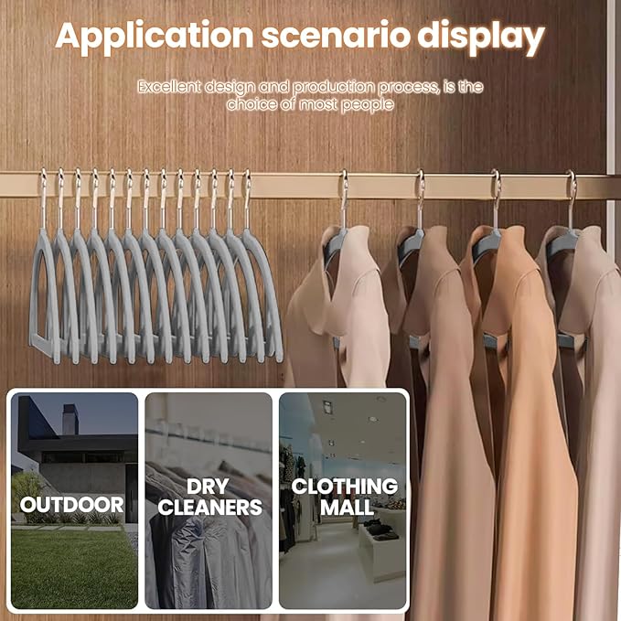 Jiang&Rong 60 Pack Grey Velvet Hangers, Ultra Thin Space Saving Non-Slip Clothes Hangers, No Shoulder Bumps Suit Hangers for Sweaters, Jackets, Pants, Dresses & Shirts, Heavy Duty Velvet Coat Hanger