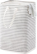 100L Large Collapsible Laundry Basket, Freestanding Clothes Hamper with Easy Carry Long Handles, Waterproof Washing Bag for Bedroom, Bathroom, and Nursery (Grey, 1 Pack)