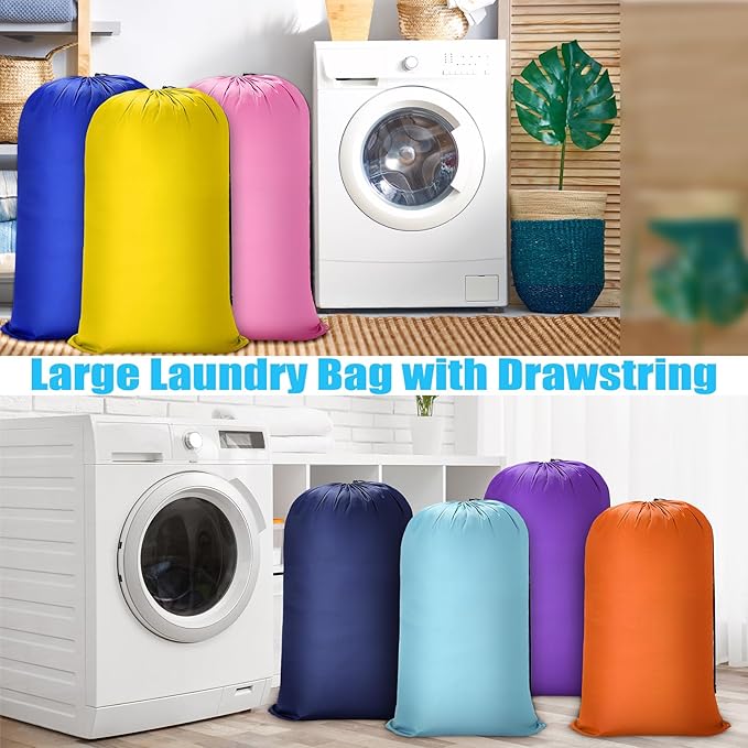 20 Pcs Laundry Bag Washable Travel Laundry Bags with Drawstring Lock Closure Large Heavy Duty for Camping Tent Blankets Dirty Clothes Yarn Fabric Storage, Multi Use