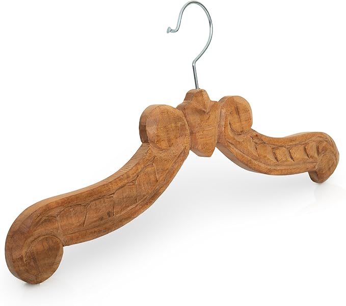 Handmade Vintage Wooden Wedding Suit Jacket Tuxedo Shirt Coat Clothes Hanger for Groom & Bridal Wedding Dress Non Slip Smooth Finish Swivel Hook Bridal Shower Party Favor Gift Ideas