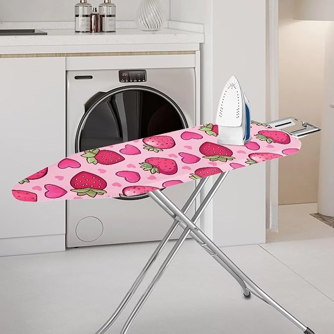 Strawberry Ironing Board Covers with Padding Love Heart Ironing Board Padded Cover Tabletop Iron Board Pad Ironing Board Cover Accessories Soft