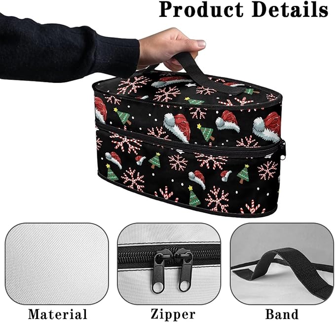 Iron Portable Storage Bag with Zipper Handle Fits Outing Lightweight Reusable Clothes Iron Storage Case for Travel or Storage, Christmas Hat Tree