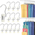 HOUSE DAY Legging and Yoga Pants Hangers with Clips 20 Pack, Closet Organizer Clips, Space Saving Hanging Clips for Hat, Bag, and Home Storage - Ivory