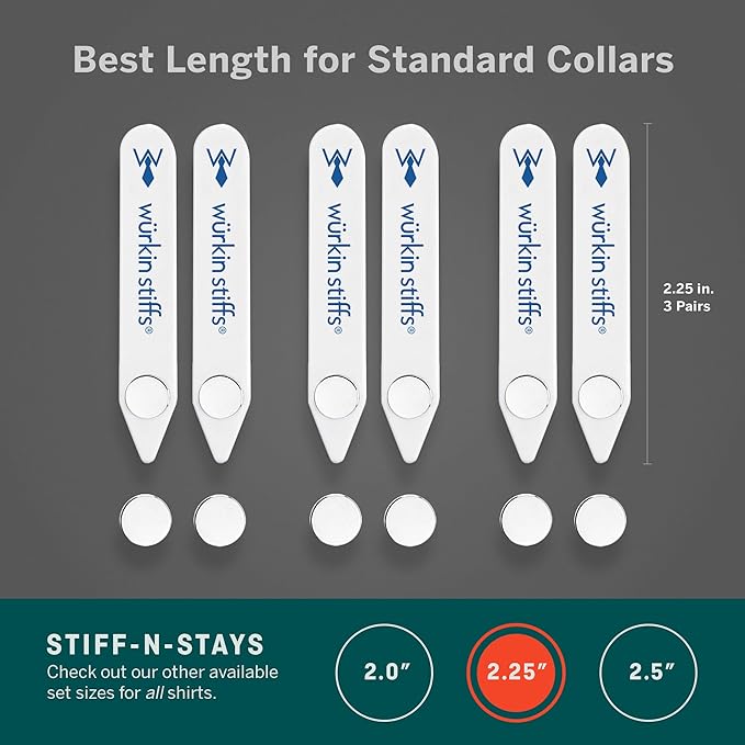 Würkin Stiffs Plastic Magnetic Collar Stays As Seen on Shark Tank | Stiff-N-Stays Collar Inserts