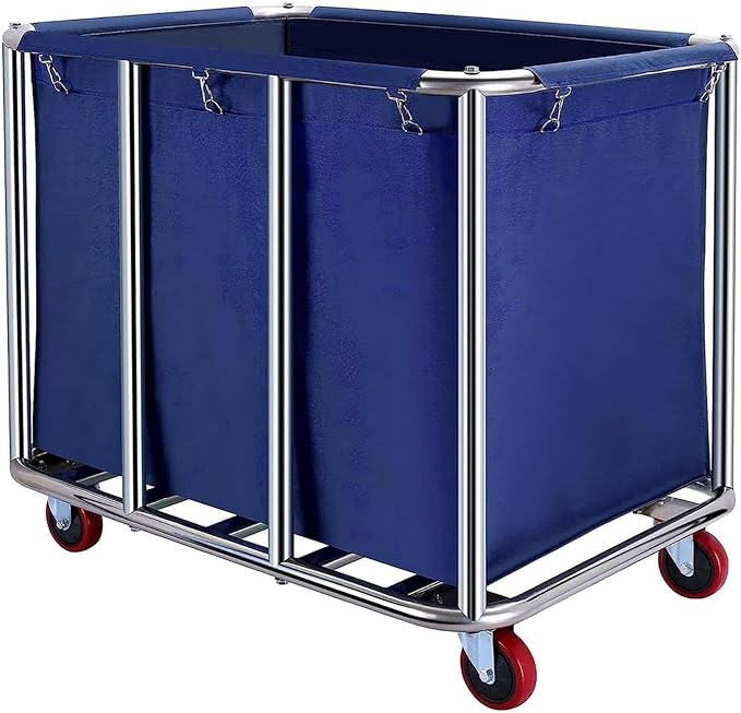 Commercial Laundry Cart with Wheels 12 Bushel (400L) Heavy-Duty Rolling Laundry Hamper Industrial Waterproof Laundry Truck for Home, Hotel, Gym Storage and Organization