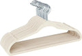 Simplify Slim Velvet Clothes Hangers | 25 Pack | Non-Slip | Shirts | Suit | Pants | Dresses | Garments | Closet Storage & Organization | Durable | Ivory