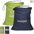 MissBoy 2 Pack Laundry Bags, Nylon Washable Wet Dry Bag, Travel Laundry Bags for Dirty Clothes, Swimming Bathing Suit Workout Wet Clothes Bag
