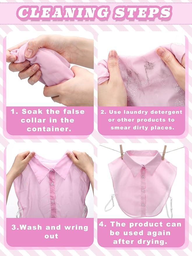 Tatuo 2 Pieces Fake Collar Detachable Collar for Women Shirts Dickey Half False Blouse Dickey