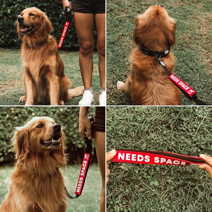 Tuff Pupper Waterproof Leash Sleeve | Fits Any Standard Size 1 Inch Wide Leash | Dual Sided Message | Durable Neoprene & Silicone | Odor & Stink Proof | Easy Secure On & Off (1 Pack, Needs Space)