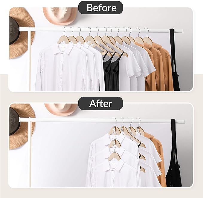 ZEDODIER Metal Clothes Hanger Connector Hooks, 30 Pack Super Sturdy Hanger Extender Hooks, Efficient Closet Space Saver, Easy to Use, Suitable for Heavy Clothing, Fits All Types of Hangers, Silver