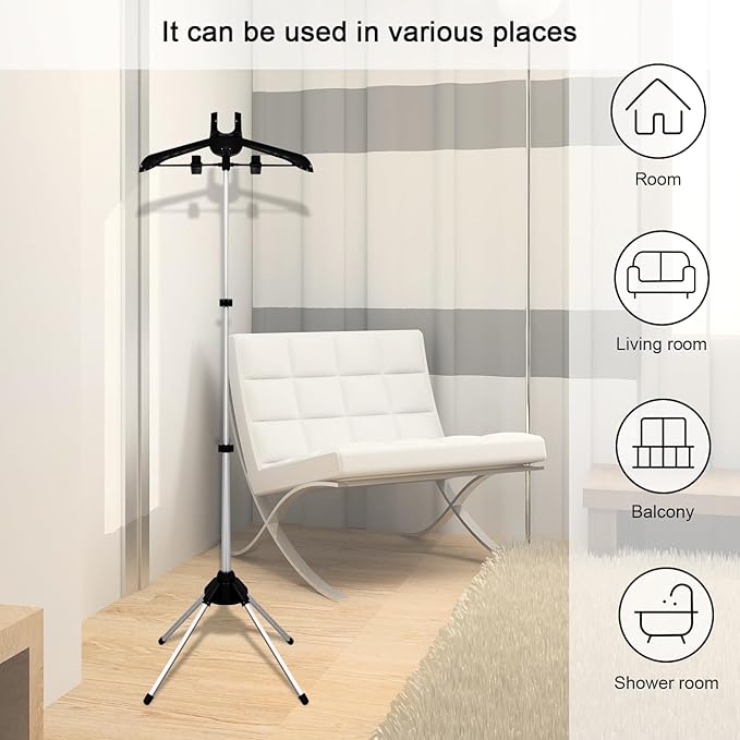 Clothes Steamer Stand Hanger with Steamer Ironing Glove for Steaming Clothes, Handheld Garment Steamer Rack with Grey Mini Handhelded Ironing Pad Board