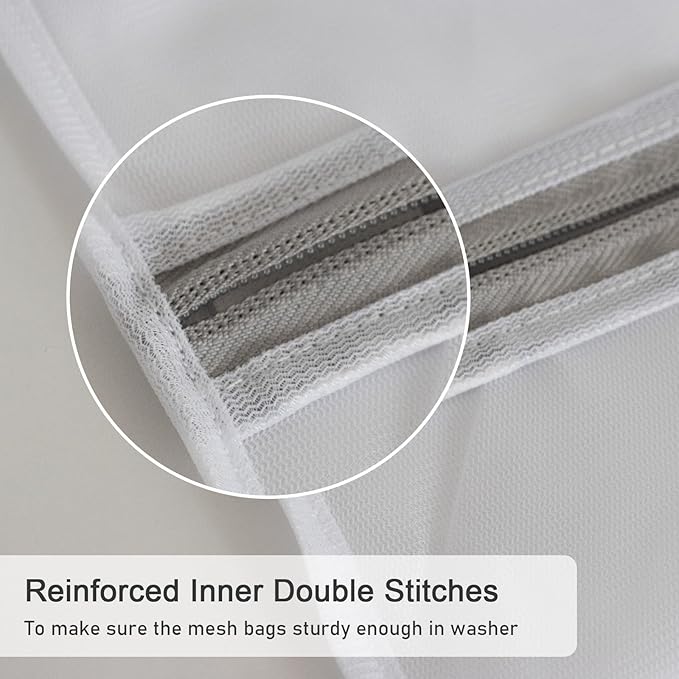 WONCHIEF Fine Mesh Laundry Bag for Machine Wash | Deformation-Proof XL/L/M/S Sizes | Storage & Washing Organizer for Delicates, Skirts, Underwear‌