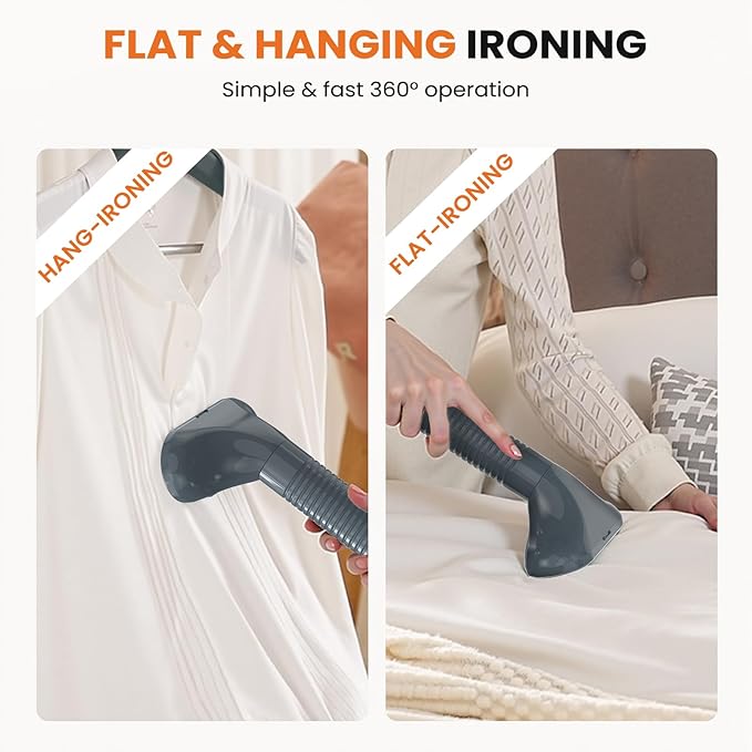 Sweetcrispy Garment Steamer for Clothes Standing, 1500W Powerful Clothes Steamer Standing with Wheels, 1.7L Water Tank for 55 Min Continuous Steaming, Professional Wrinkle Remover Heats in 45 Seconds