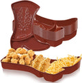 Uiifan 24 Pcs Cowboy Boot Party Serving Trays, Disposable Plastic Compartment Plates Boot Shaped Plates Western Theme Party Decorations Tableware for Cowboy Cowgirl Birthday Supplies (Brown)