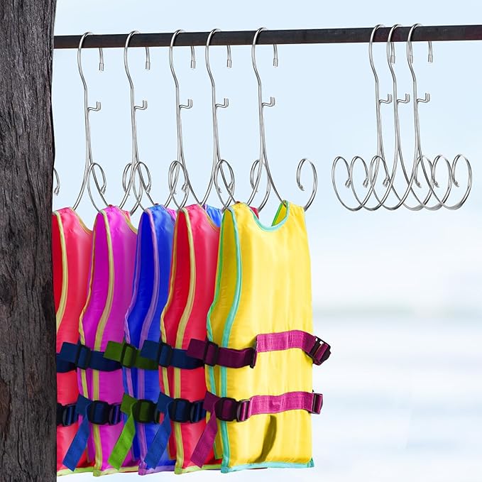 10 Pcs Lingerie Hangers Bathing Suit Hangers Life Jacket Non Slip Cascading Racks for Tank Tops, Sports Bra, Yoga Tops, Lingerie, Swimsuits