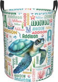 Personalized Turtle Laundry Basket For Baby Kids Boys Girls Adult Custom Hamper Basket With Name For Bathroom Bedrooms Collapsible Baby Laundry Basket, Dirty Clothes Hamper With Handles