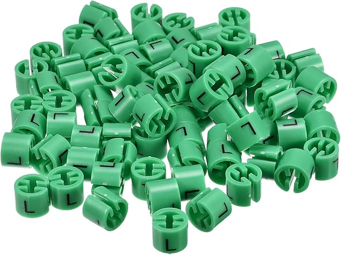 MECCANIXITY Clothes Hanger Marker L Fit 3.5mm Rod for Garment Color Coding Green Count 150