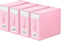 4 Pack Bed Sheet Closet Organizers and Storage,Sturdy Foldable Storage Containers with Window and Label,Storage and Organization for Bedding Sheets,Duvet Covers,Blankets (Pink)