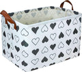 Rectangle Black Heart Print Storage Basket Empty with Handles, Kids Toys/Books Box, Gift Basket, Room Decor(Black Heart)