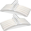 JS HANGER Padded Hangers - 17 Inch Extra Large Heavy Duty Cotton Covered Coat Hangers No Shoulder Bump for Women Clothes, Sweaters, Dresses, Clothing, Weddings, Lingerie Pack of 10, Cream White