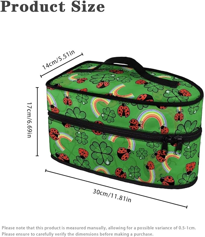 Ladybird Iron Storage Bag Fall Decorations for Home Irish Holiday Decoration ShamrockTravel Iron Storage Case Steamer Carrying Case with Handle Zippered