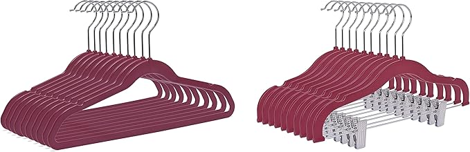 Quality Children's Plastic Non Velvet Non-Flocked Thin Compact Hangers Swivel Hook for Shirts Blouse Coats (Raspberry, 240)