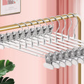 14Inch Clothes Pants Hangers with Wide Clips 20 Pack,Non-Slip Adjustable Skirt Hanger for Women,Space-Saving Heavy Duty Men Hangers for Pants,Trousers,Jeans,Shorts,White