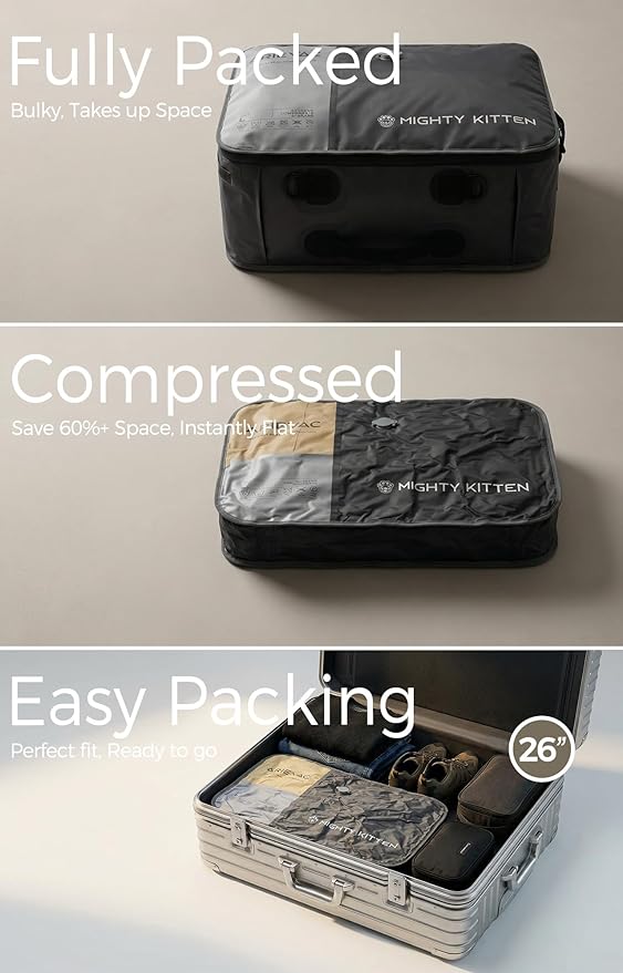 Vacuum Storage Bag Kit with Pump, 41L Compression Bag for Home Organization & Long Trips, Vacuum Seal Storage for Luggage & Seasonal Storage (2-Pack)