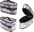 Purple Flower Travel Iron Holder Case Irons Carrying Organizer for Most Iron and Accessories Iron Portable Storage Bag for Dustproof Bag,Easy to Carry
