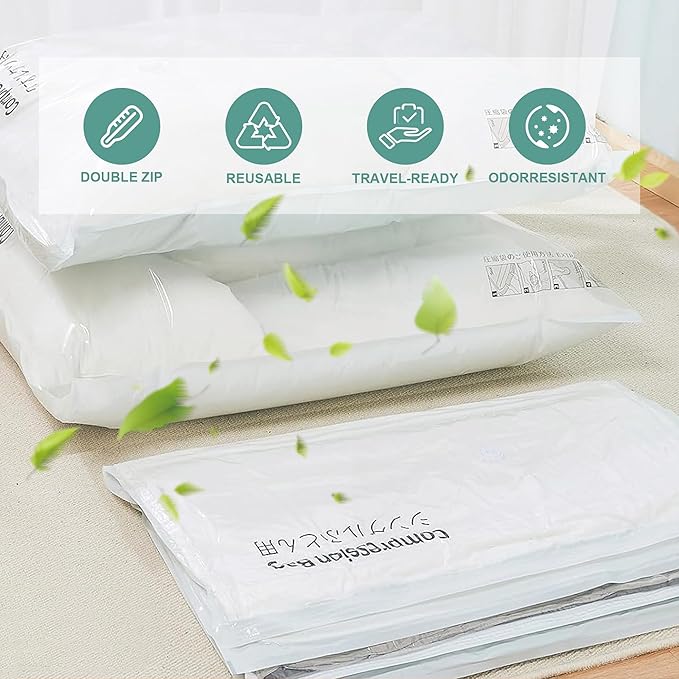 Travel Vacuum Storage Bags with Electric Pump, Multiple Combinations Travel Packing Bags for Luggage and Suitcase, Carry-on Size Compression Space Saver for Clothes and Clothing (B: 8 Medium-EPUMP)