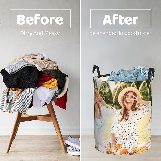 Custom Laundry Hamper, Customizable Laundry Hampers, Personalized laundry basket, custom design photo laundry hamper for Bedroom Bathroom Barbershop Living Room