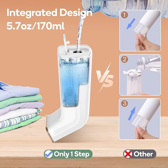 Mini Travel Steamer for Clothes,Dual Voltage & Wrong Voltage Alarm,110-240V Steamer & Iron 2 In 1,Integrated 170ml Tank,1.2lbs Travel Size Fabric Iron,Handheld Steaming Wrinkles Remover For Garment