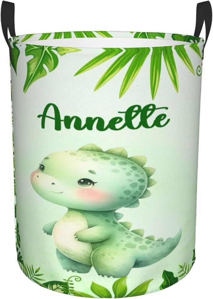 Personalized Dinosaur Laundry Basket For Baby Kids Boys Girls Adult Custom Hamper Basket With Name For Bathroom Bedrooms Collapsible Baby Laundry Basket, Dirty Clothes Hamper With Handles