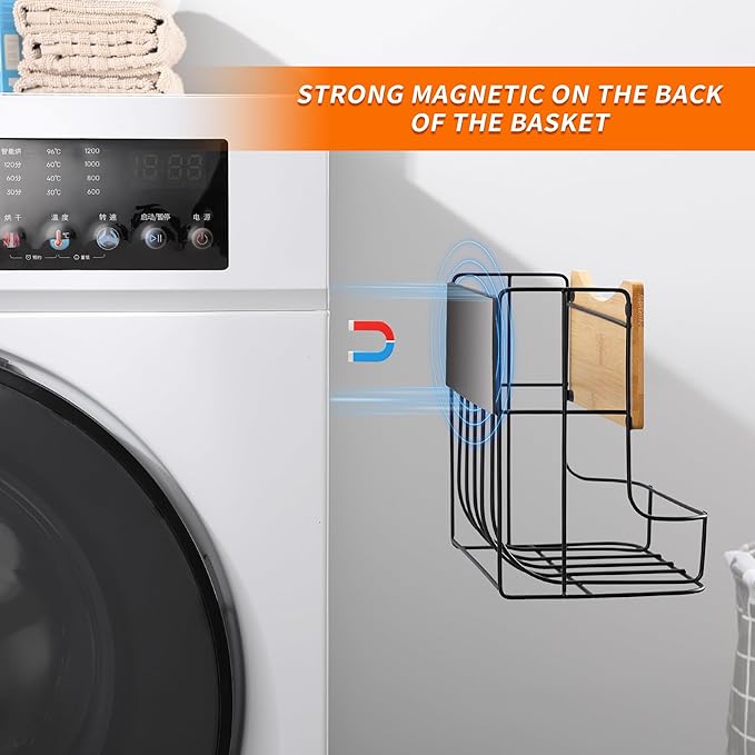 Magnetic Rolling Dryer Ball Holder for Laundry Room Organization and Storage - Automatic Dryer Ball Dispenser Chute Container (No Balls)
