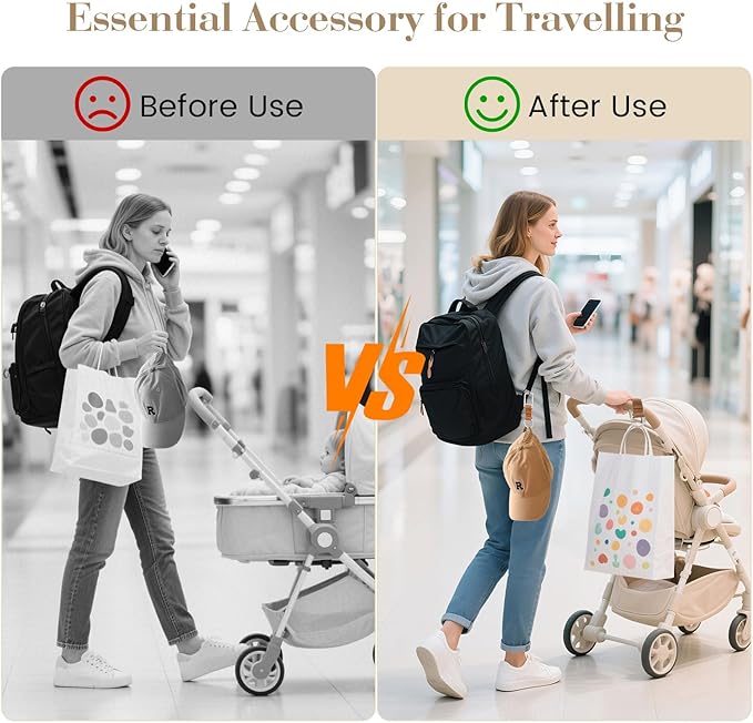 Niveaya Travel Hat Clip for Baseball, Key Ring Holder with Self-Locking Metal Gate Clip, Vacation Cruise Essentials Accessory Light Brown