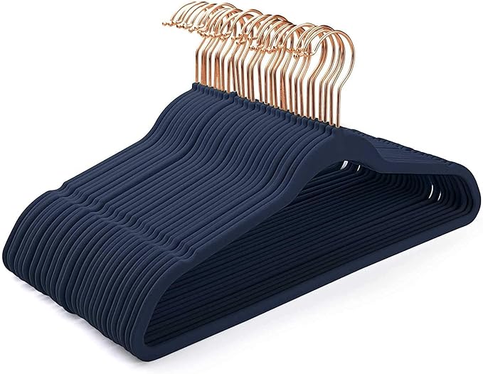 DLD Hangers Non Slip Suit Hangers 50 Pack Space Saving Clothes Hanger Non Slip Hanger Ultra Thin Adult Hanger for Coats, Suit
