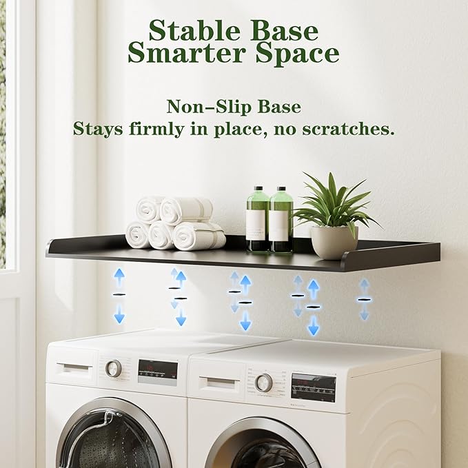 Washer Dryer Countertop, Laundry Room Organization and Storage, 27.6" x 54" Wood Laundry Countertop for Washer and Dryer, Black