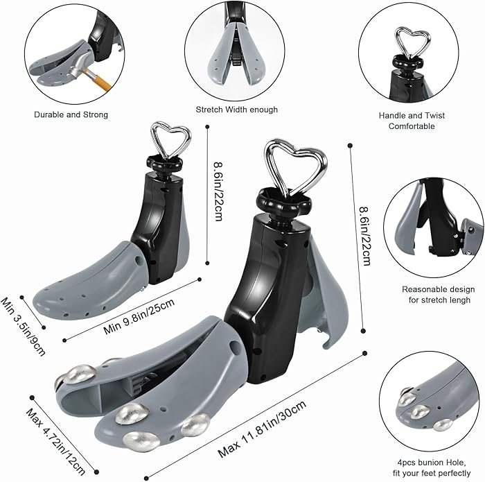 Shoe Stretcher Women Men, Boot Stretcher Wide Feet, 4-Way Shoe Widener & Expander for Stretch Length & Width