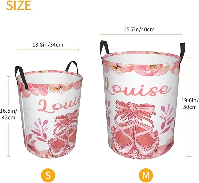 Personalized Dance Laundry Basket For Baby Kids Boys Girls Adult Custom Hamper Basket With Name For Bathroom Bedrooms Collapsible Baby Laundry Basket, Dirty Clothes Hamper With Handles