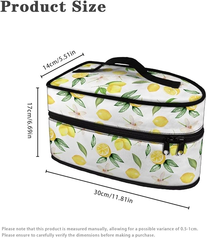 Lemon Print Iron Portable Storage Bag for Travel Full Size Iron Tote Bag Compatible with Mini Project Steam Iron Portable Iron Protective Cover