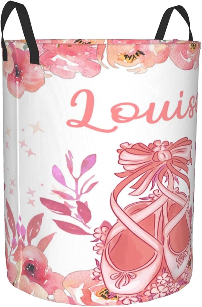 Personalized Dance Laundry Basket For Baby Kids Boys Girls Adult Custom Hamper Basket With Name For Bathroom Bedrooms Collapsible Baby Laundry Basket, Dirty Clothes Hamper With Handles